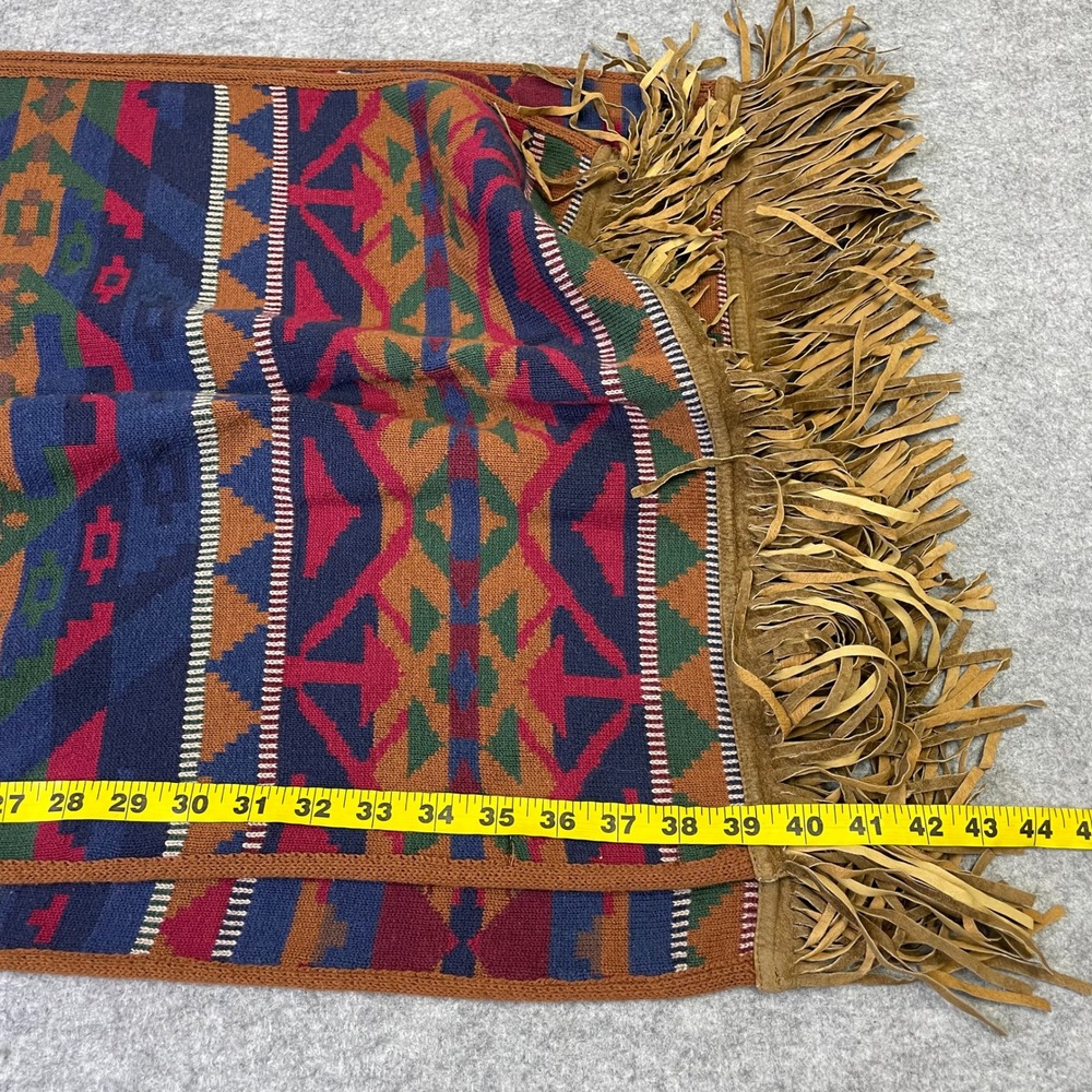 VTG JH Collectibles Southwestern Knit Shawl Wrap Scarf Fringe Trim Geometric - Picture 14 of 14
